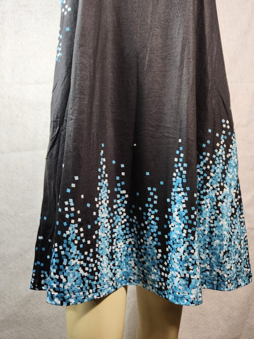 Womens Midi Sleeveless Tank Dress Size Large Cotton Blend Lightweight Black EUC - Picture 2 of 10